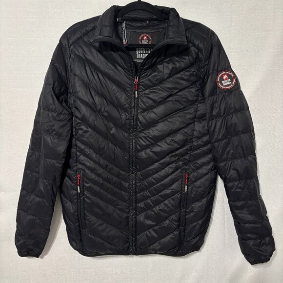Outfitter Trading Co Women’s Puffer Jacket Size Small Black Insulated Zip Front - Picture 1 of 10